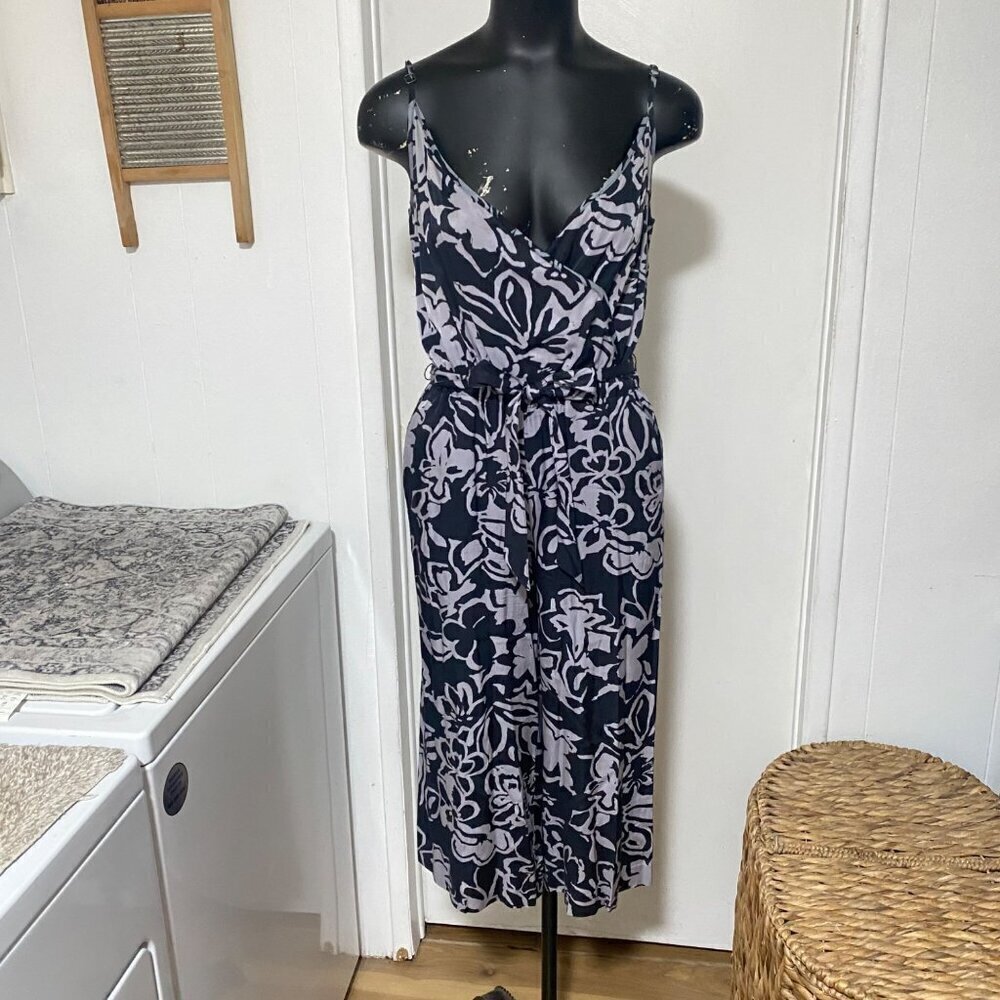 ANN TAYLOR LOFT Painterly Floral Wide Leg Jumpsuit SIZE XSP - Picture 2 of 7